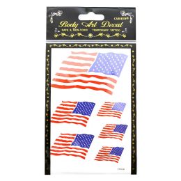 60 Bulk American Flag Temporary Tattoos