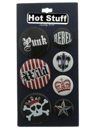 96 Bulk Skull Pins With Sayings