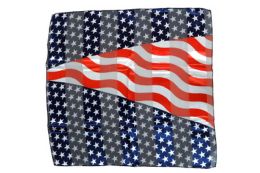 96 Bulk Wavy American Flag Scarf Made Of Silky And Sheer Polyester