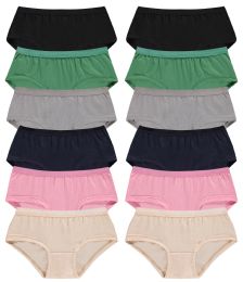 72 Bulk Yacht & Smith Womens Cotton Lycra Underwear, Panty Briefs, 95% Cotton Soft Assorted Colors, Size Small