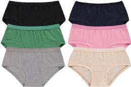 72 Bulk Yacht & Smith Womens Cotton Lycra Underwear, Panty Briefs, 95% Cotton Soft Assorted Colors, Size Large