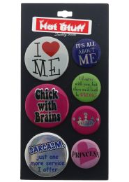 60 Bulk Assorted Pins With Sayings On Card