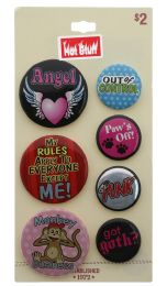 60 Bulk 7 Pins With Sayings On A Card