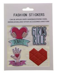 96 Bulk Charity Fashion Puff Stickers