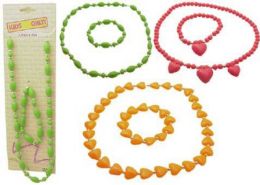 60 Bulk Childrens Multi Colored Necklace Bracelet Set