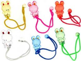 96 Bulk Assorted Color Crystal Charms Of A Rabbit On A Color Band