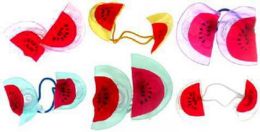 96 Bulk Assorted Color Inflatable Watermelon Charm On A Band