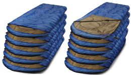 10 Bulk Yacht And Smith Polyester Sleeping Bag In Blue 72x30 Inches