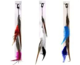 48 Bulk Hair Clip With Assorted Color Feathers