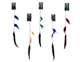 48 Bulk Hair Clip With Long Black Chain And Feathers
