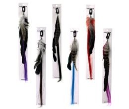 48 Bulk Hair Clip With Synthetic Hair And Feathers