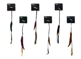 48 Bulk Hair Clip With Synthetic Hair In Braid And Feathers
