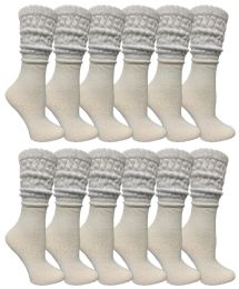 120 Bulk Yacht & Smith Slouch Socks For Women, Solid White Size 9-11 - Womens Crew Sock
