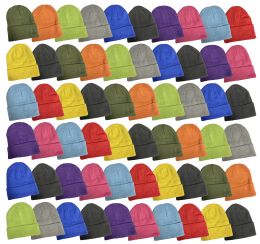 240 Bulk Yacht & Smith Unisex Stretch Colorful Winter Warm Knit Beanie Hats, Many Colors