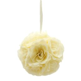 36 Bulk Six Inch Pom Flower Silk Beige