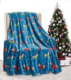 24 Bulk Dogs In Sweater Throw Blanket