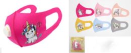48 Bulk Kids Cloth Face Cover With Unicorn Design