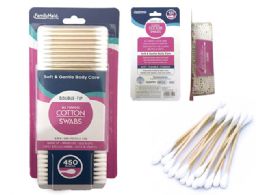 72 Bulk 450 Pieces Wooden Cotton Swabs