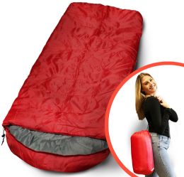 Bulk Yacht And Smith Polyester Sleeping Bag In Red 72" X 30" Inches