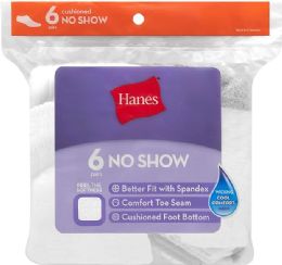 Bulk Hanes Woman White Footie, No Show Ankle Socks