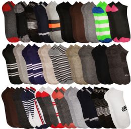 Bulk Yacht & Smith Assorted Pack Of Mens Low Cut Printed Ankle Socks Bulk Buy