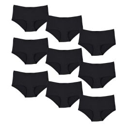 Bulk Yacht & Smith Womens Cotton Lycra Underwear Black Panty Briefs In Bulk, 95% Cotton Soft Size X-Large