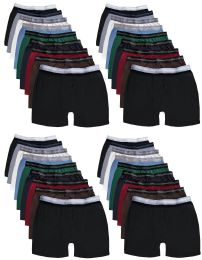 Bulk Yacht & Smith Mens 100% Cotton Boxer Brief Assorted Colors Size Small