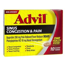 12 Bulk Advil Sinus Congestion Pain - Box