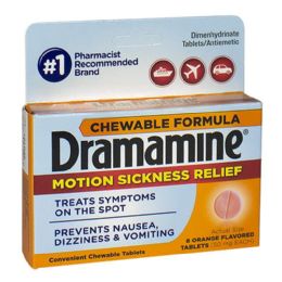 24 Bulk Dramamine Motion Sickness Relief Chewables Travel Size 8 Count