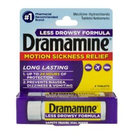 24 Bulk Travel Size Motion Sickness Relief Less Drowsy Tablets Vial Of 8
