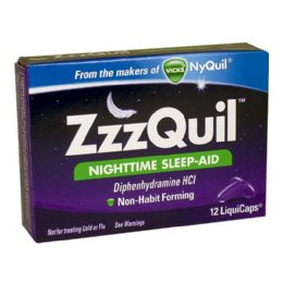 24 Bulk Travel Size Nighttime Sleep Aid Box Of 12 Liquicaps