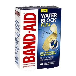 18 Bulk Johnson & Johnson Assorted Water Block Flex BandAids  Box of 20