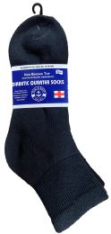 60 Bulk Yacht & Smith Men's King Size Loose Fit NoN-Binding Cotton Diabetic Ankle Socks Black Size 13-16