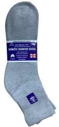 36 Bulk Yacht & Smith Men's King Size Loose Fit NoN-Binding Cotton Diabetic Ankle Socks,gray Size 13-16