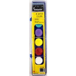 48 Bulk Water Color Paint Set 8 Colors Brush