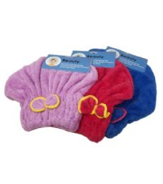 72 Bulk Microfiber Shower Cap With Bow 24cm