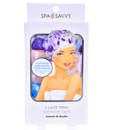 48 Bulk 3 Piece Peva Shower Caps Spa Savvy