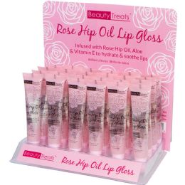48 Bulk Beauty Treat Rose Hip Oil Lip Gloss