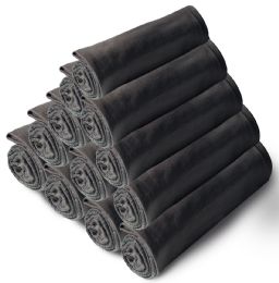 24 Bulk Yacht & Smith Travel Outdoor Blanket Fleece Throw 50x60 Solid Gray