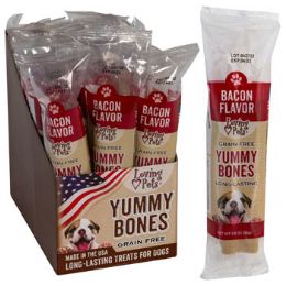 15 Bulk Dog Treats Bacon Flavor Stick 2.8 Oz In Cnt Dsply Made In UsagraiN-Free Yummy Bones