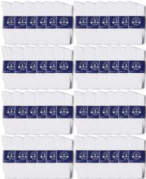 48 Bulk Yacht & Smith Women's Cotton Terry Cushioned Athletic White Crew Socks