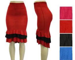 48 Bulk Womens Fashion Ruffled Mermaid Skirt