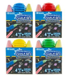 24 Bulk 4 Jumbo Sidewalk Chalks & 1 Chalk Holder