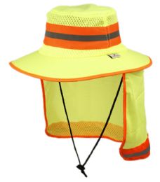 12 Bulk Outdoor Camping Mesh Crown Bucket Hat W/neck Flap Cover