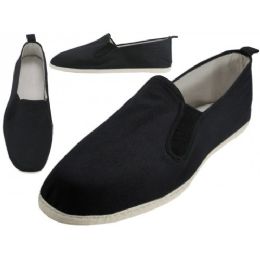 36 Bulk Men's Slip On Twin Gore Cotton Upper & White Cotton Out Sole Kung Fu/tai Chi Shoes