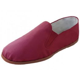 36 Bulk Men's Slip On Twin Gore Cotton Upper With Rubber Out Sole Kung Fu Shoes