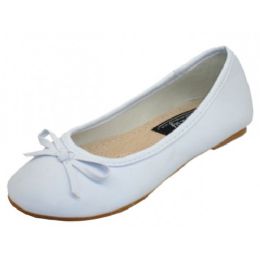18 Bulk Girls Comfortable Ballet Flats In White