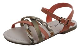 18 Bulk Kid's Fashion Sandals In Coral