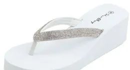 36 Bulk Ladies' Wedge Sandals In White