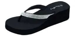 36 Bulk Ladies' Wedge Sandals In White And Black